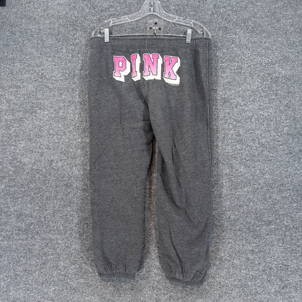 Vintage PINK Victorias Secret Sweatpants Womens Medium Gray Joggers Capri Y2K